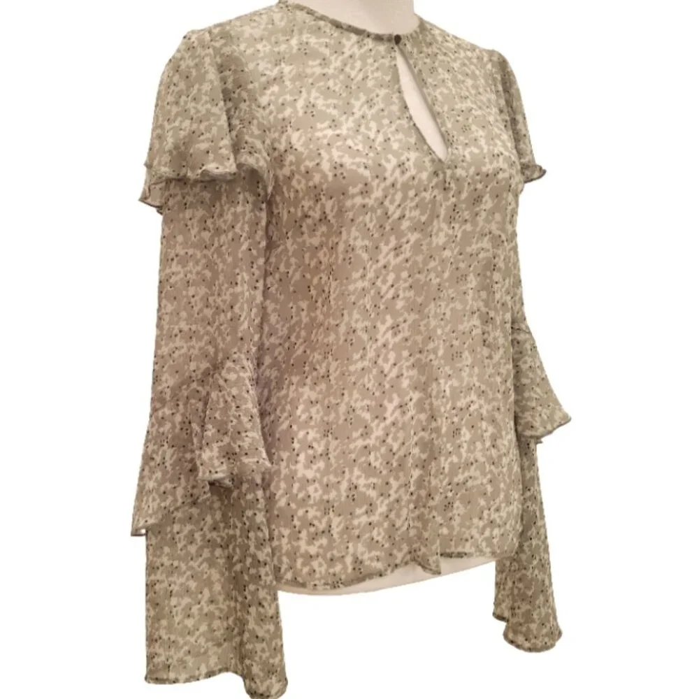 H&M Sheer Ruffle Sleeve Blouse – Totally Spring Ready ! - Picture 4 of 12